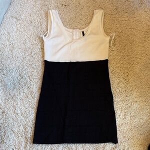 New without tag black white bandage dress mini large stretchy love culture